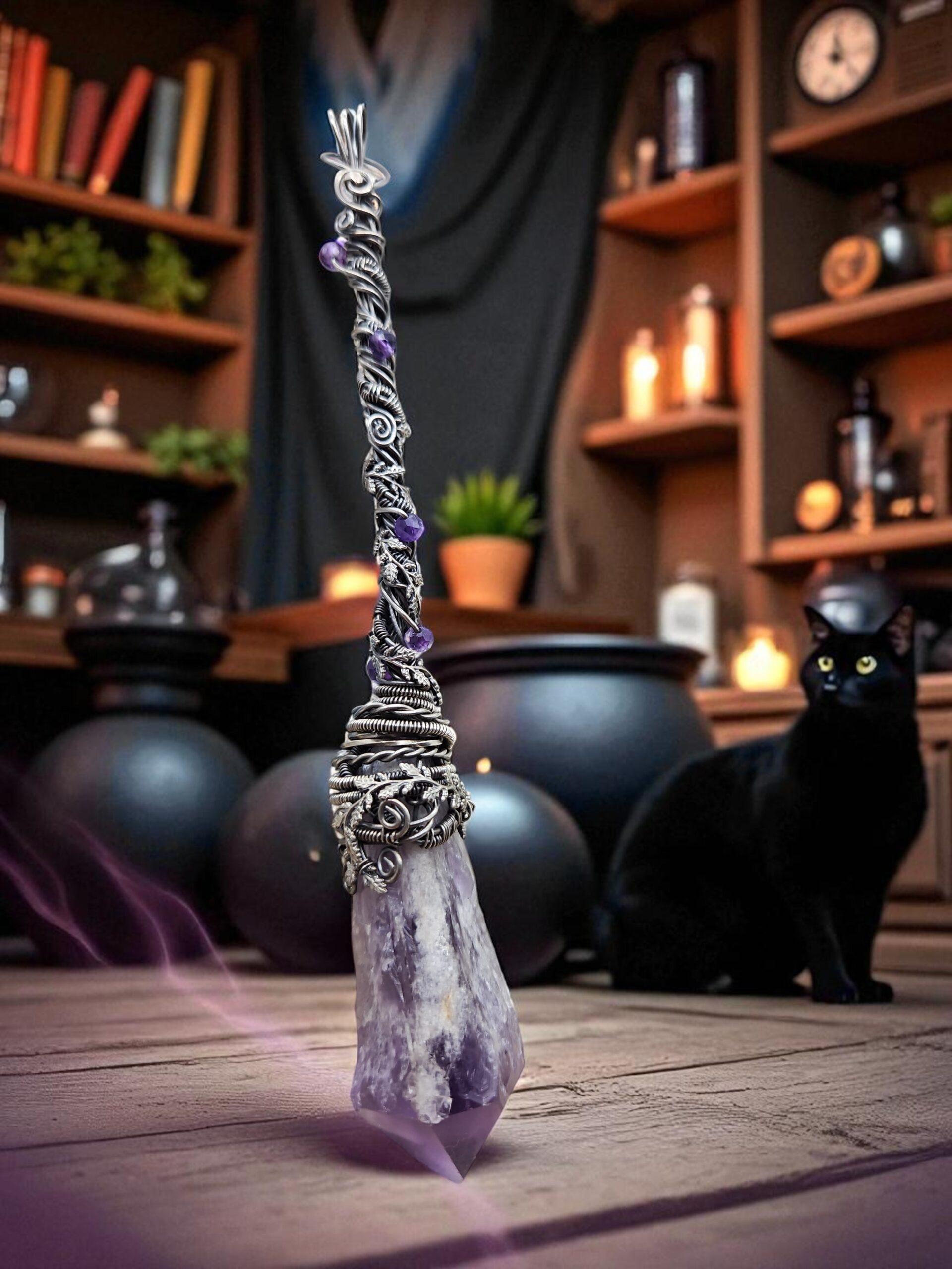 Anhänger Hexenbesen Amethyst in Sterlingsilber – Bild 2