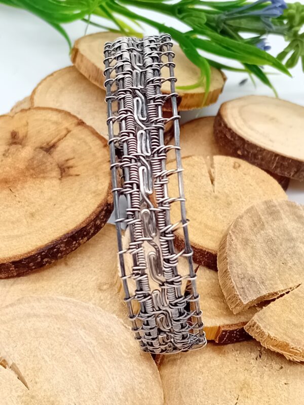 Armband gewebt patiniert 925 Sterlingsilber im Retro-Look (Unisex) – Bild 4