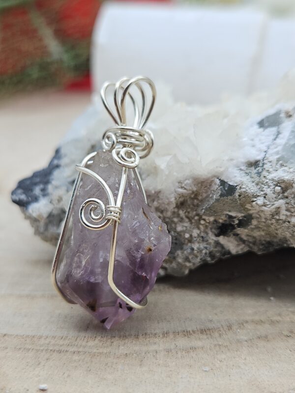 Anhänger Amethyst Rohstein in Sterlingsilber – Bild 4