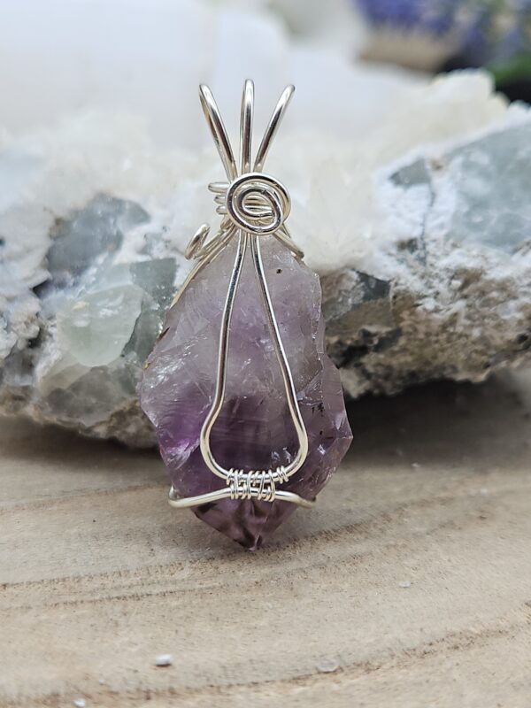 Anhänger Amethyst Rohstein in Sterlingsilber – Bild 5