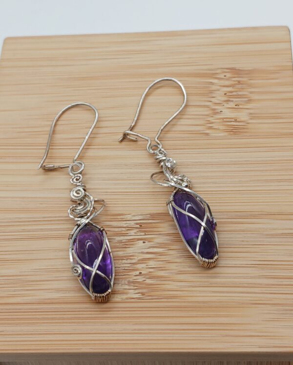 Ohrhänger Amethyst in Lila 925 Silber – Bild 3