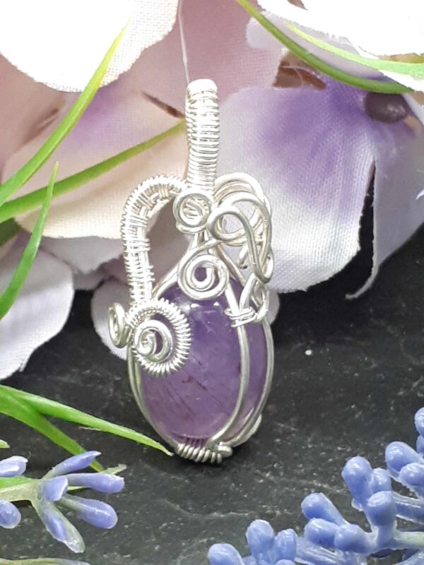 Schmuckanhänger Amethyst in 925 Silber handgefertigt – Bild 4