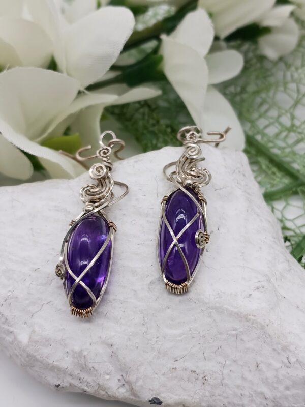 Ohrhänger Amethyst in Lila 925 Silber – Bild 4