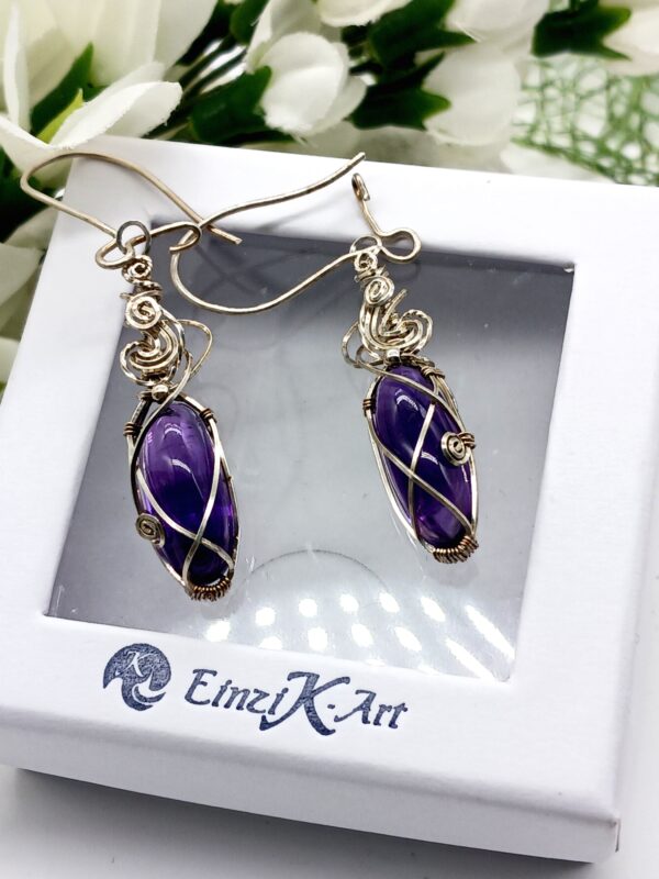 Ohrhänger Amethyst in Lila 925 Silber – Bild 7
