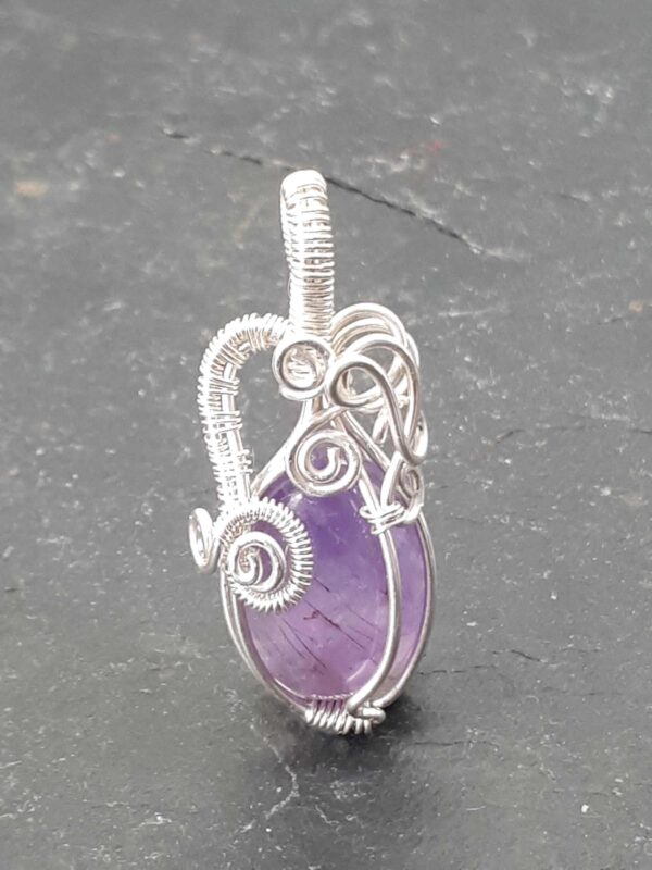 Schmuckanhänger Amethyst in 925 Silber handgefertigt – Bild 3