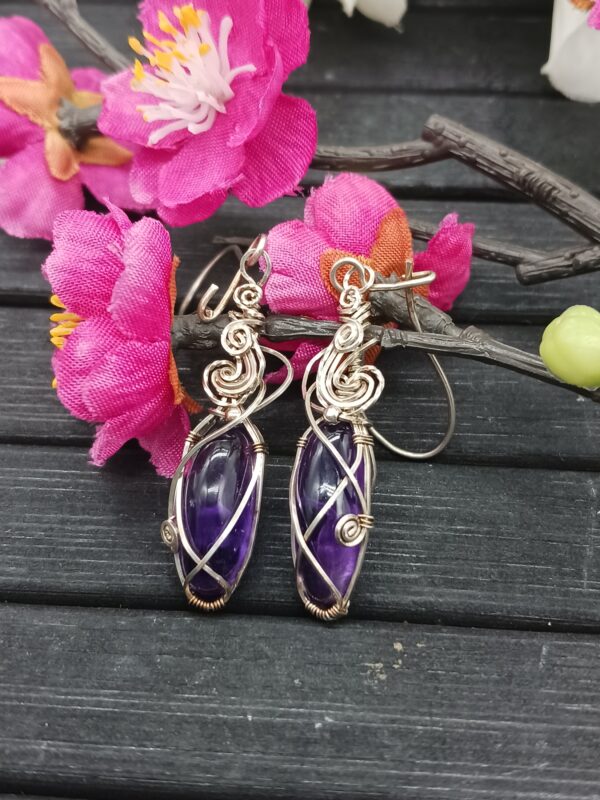 Ohrhänger Amethyst in Lila 925 Silber – Bild 8