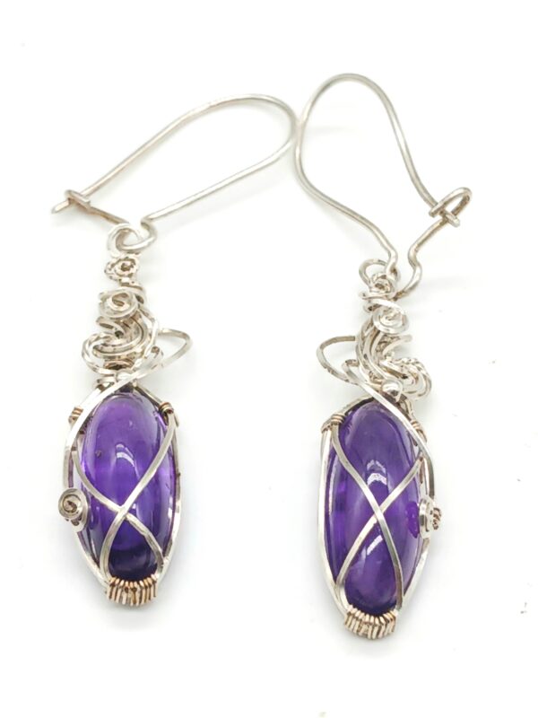 Ohrhänger Amethyst in Lila 925 Silber