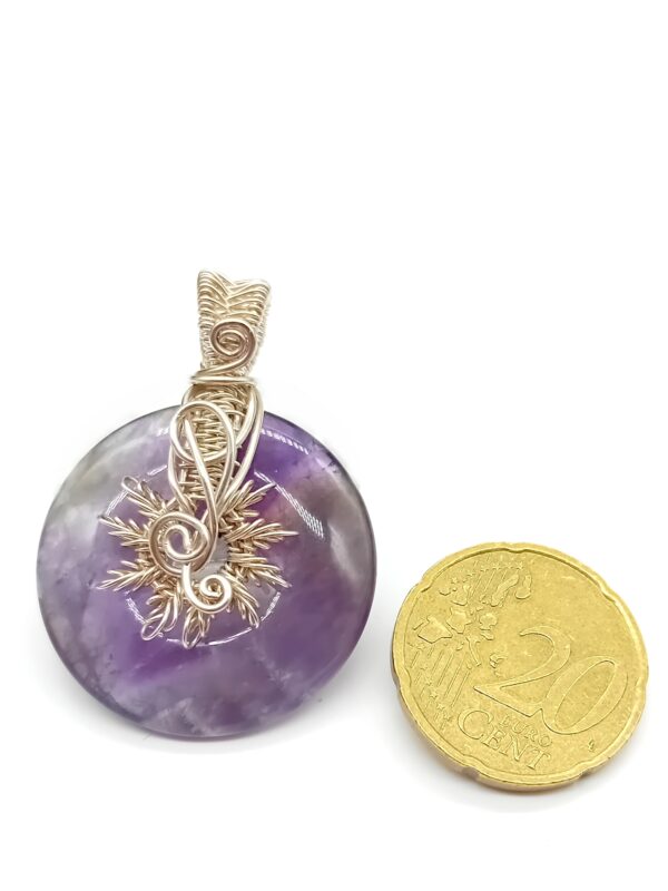 Schmuckanhänger Donut aus Amethyst violett 925 Sterlingsilber – Bild 3