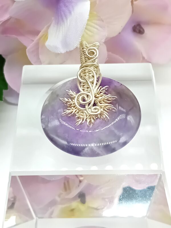 Schmuckanhänger Donut aus Amethyst violett 925 Sterlingsilber – Bild 5