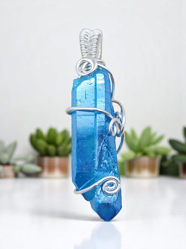 Anhänger Aura Kristall blau 1 – Bild 3