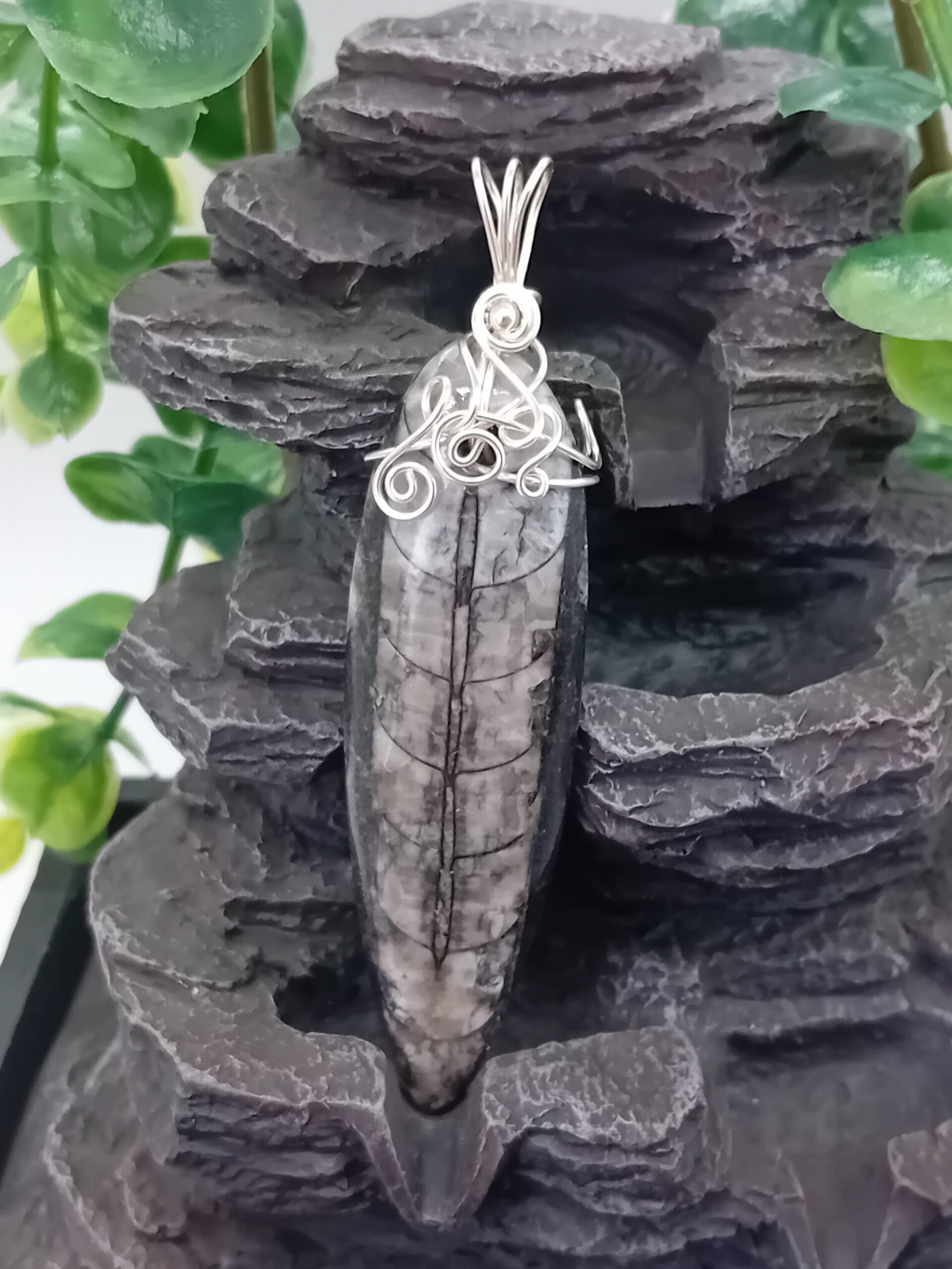 Anhänger aus Fossil Orthoceras 925 Silber – Bild 10