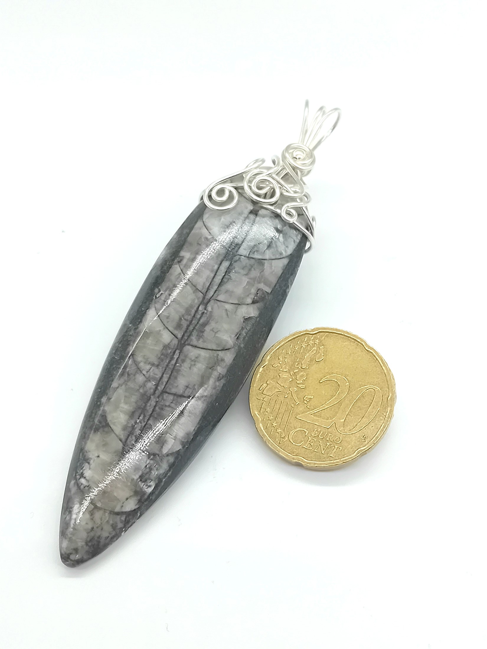 Anhänger aus Fossil Orthoceras 925 Silber – Bild 4