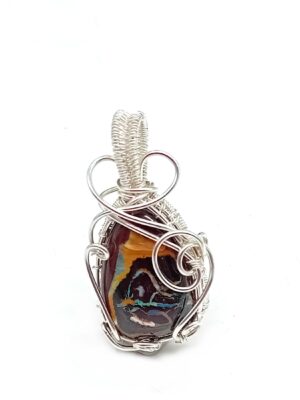 Anhänger Oval Yowah Nuss Opal mit 925 Silber