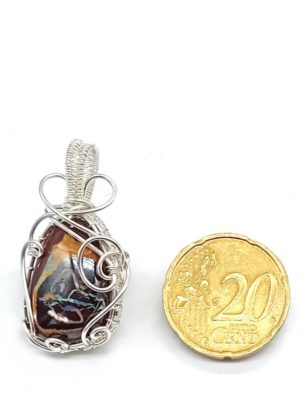 Anhänger Oval Yowah Nuss Opal mit 925 Silber – Bild 3