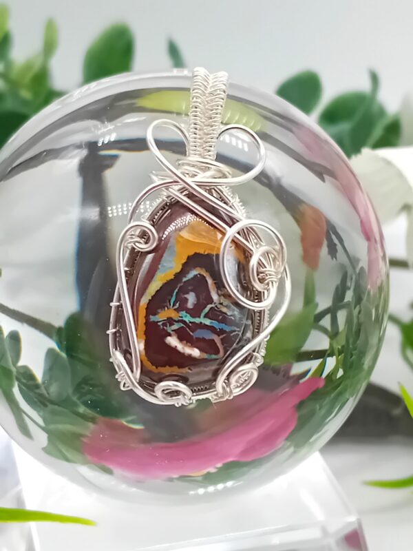 Anhänger Oval Yowah Nuss Opal mit 925 Silber – Bild 4
