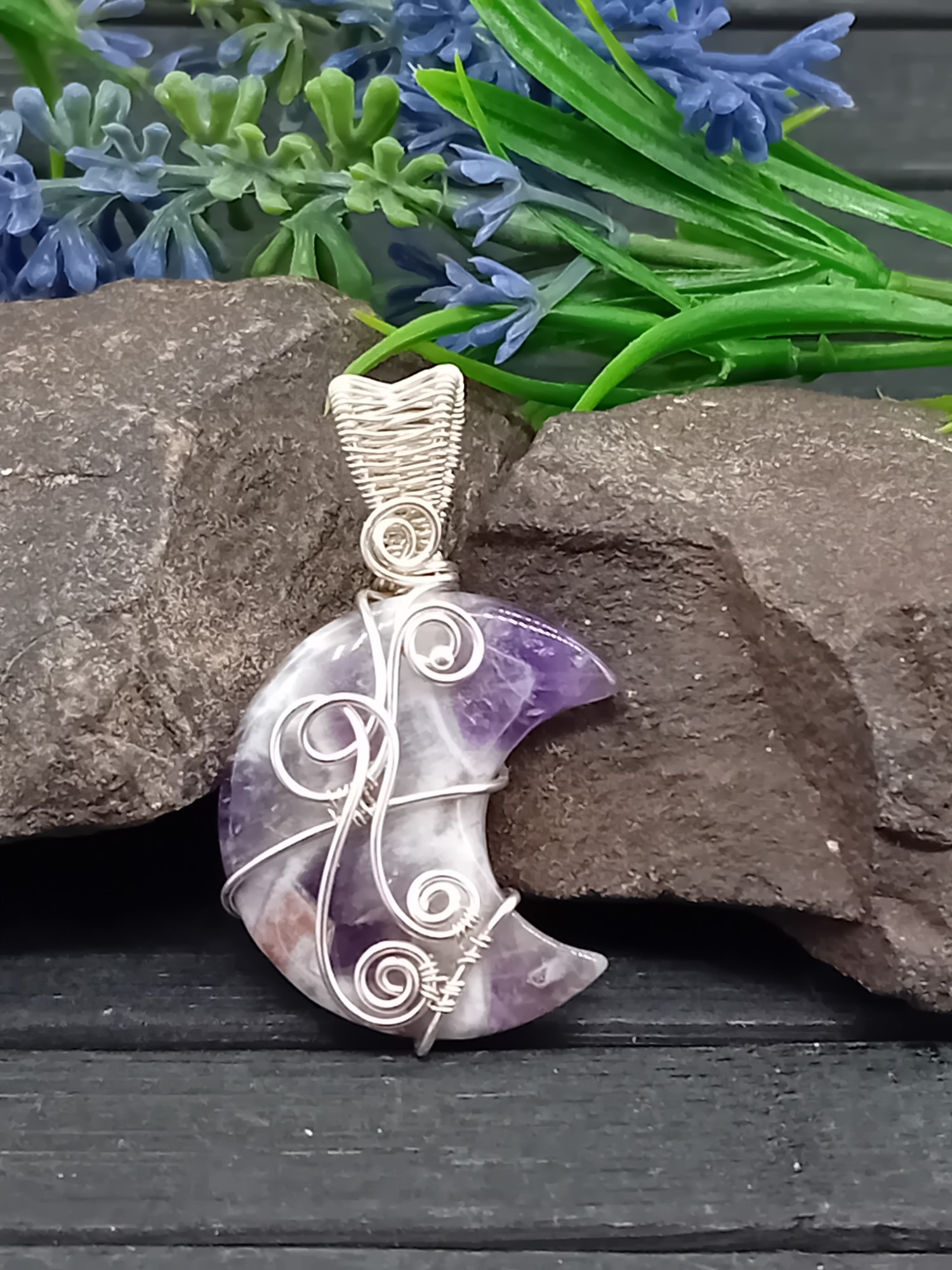 Schmuckanhänger Chevron Amethyst 01 aus 925 Silber – Bild 6