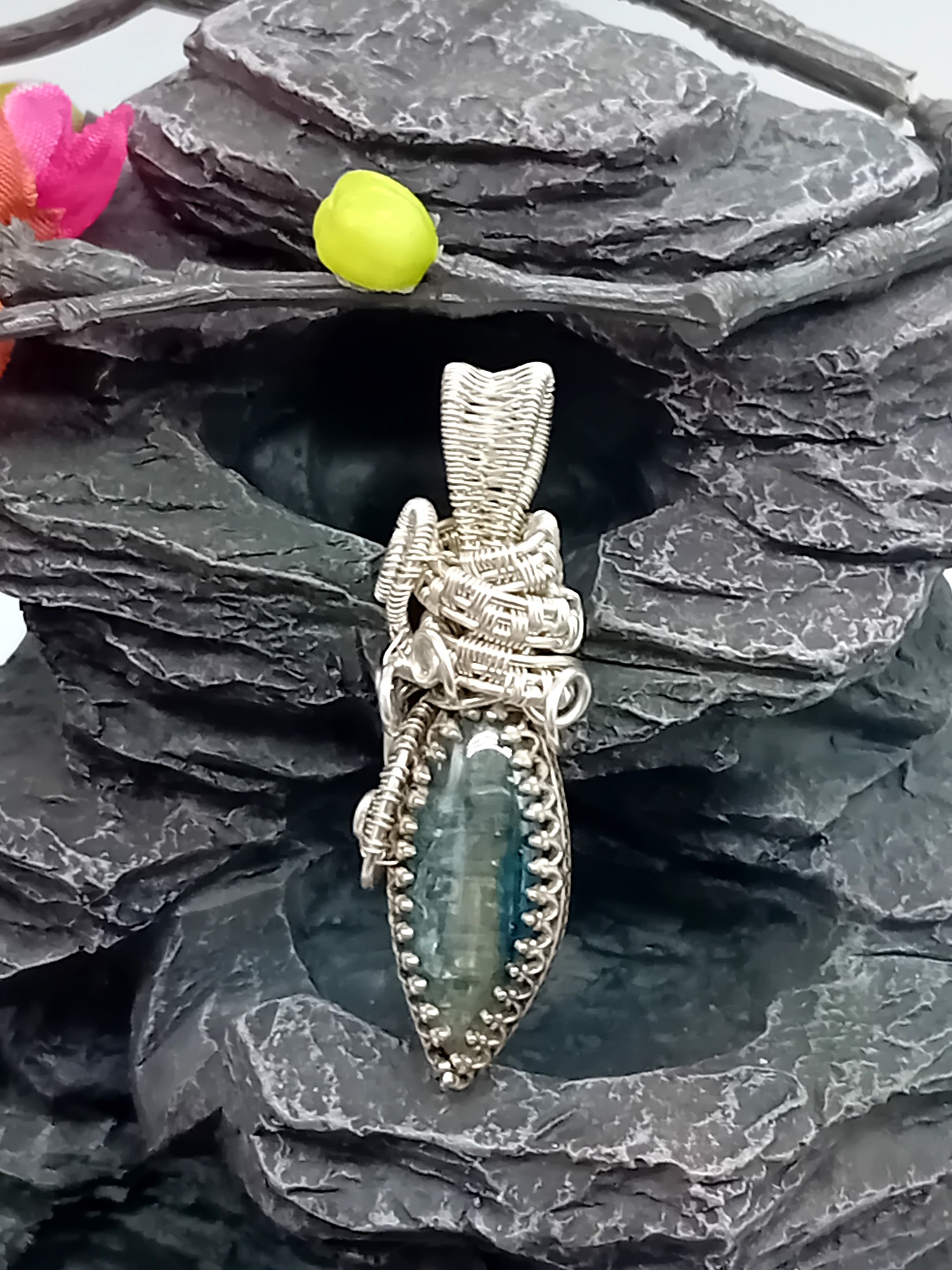 Anhänger Disthen / Kyanit in zartem Blau 925 Silber – Bild 2