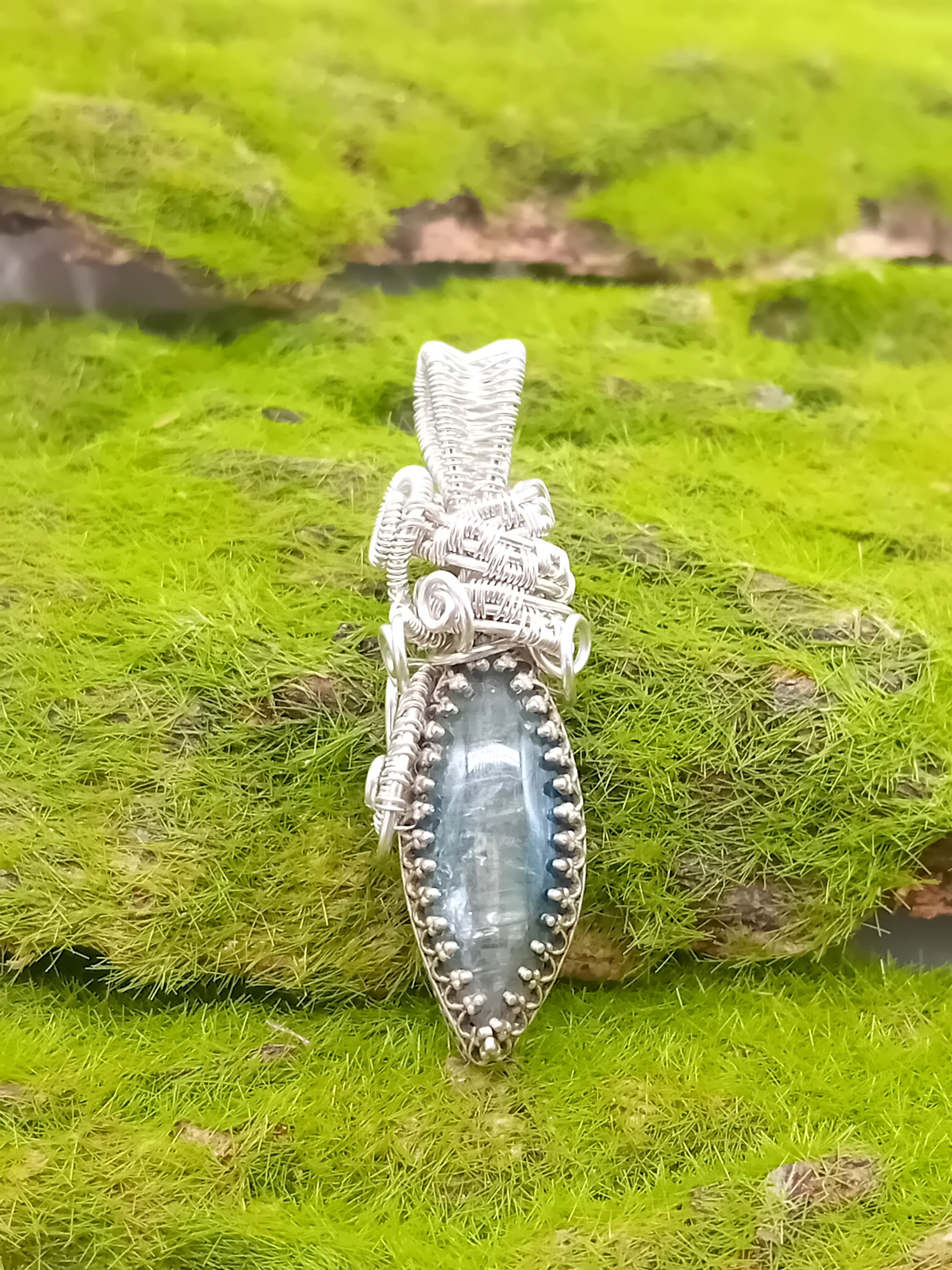 Anhänger Disthen / Kyanit in zartem Blau 925 Silber – Bild 8