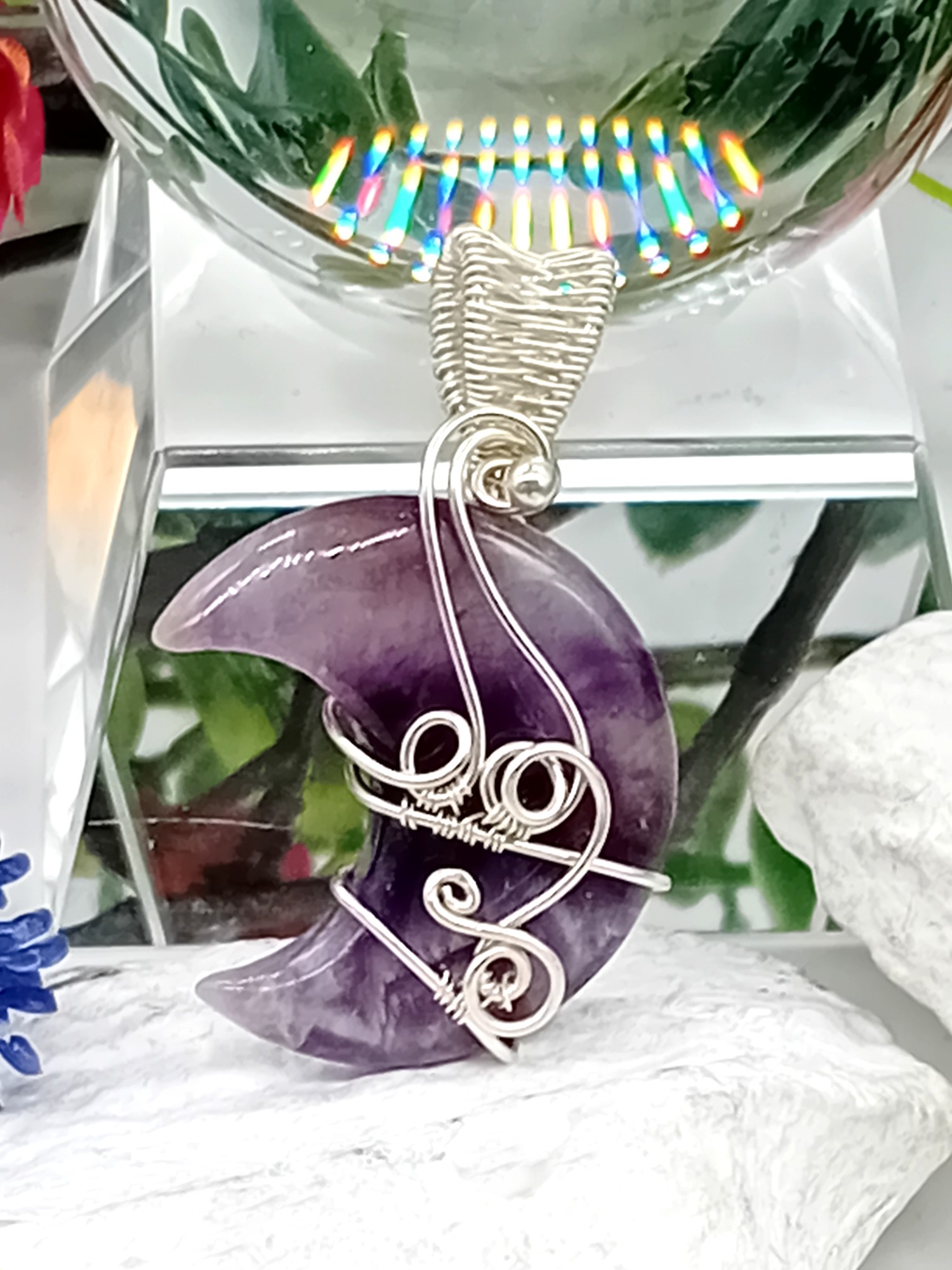 Schmuckanhänger Chevron Amethyst 02 aus 925 Silber – Bild 4