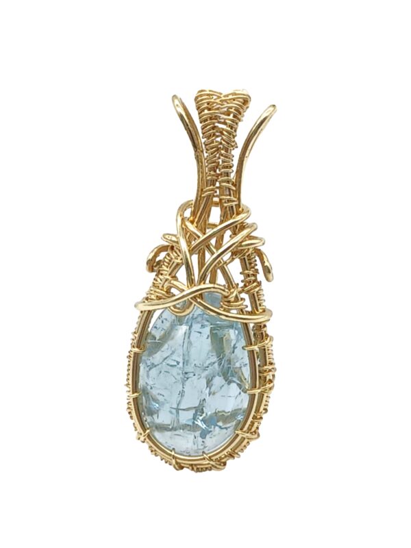 Schmuckanhänger Aquamarin zierlich in 585 Gold