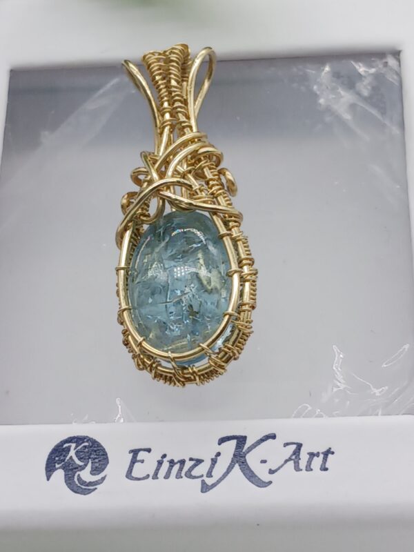 Schmuckanhänger Aquamarin zierlich in 585 Gold – Bild 8