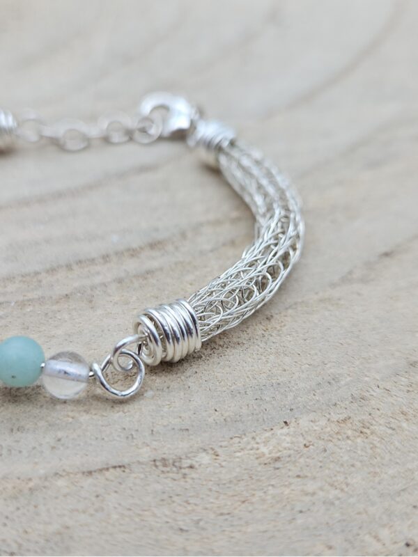 Armband gestrickt mit Andenopal – Bild 3