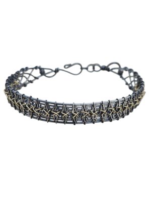 Armband X in 585 Gold und 925 Silber