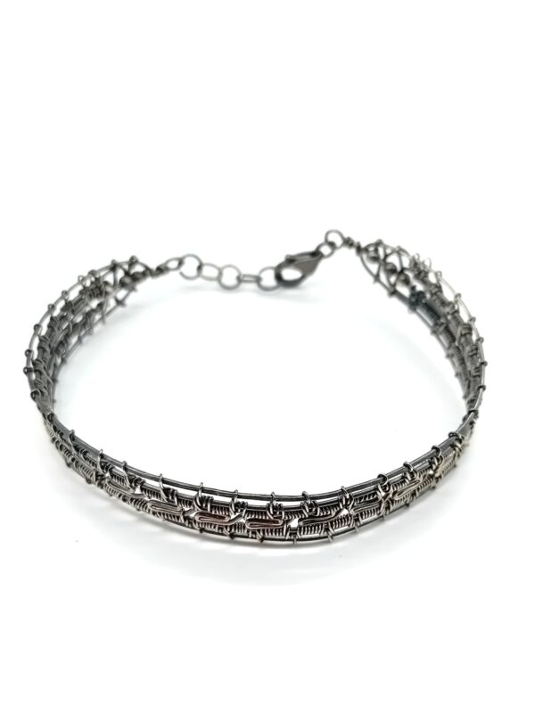 Armband gewebt patiniert 925 Sterlingsilber im Retro-Look (Unisex)