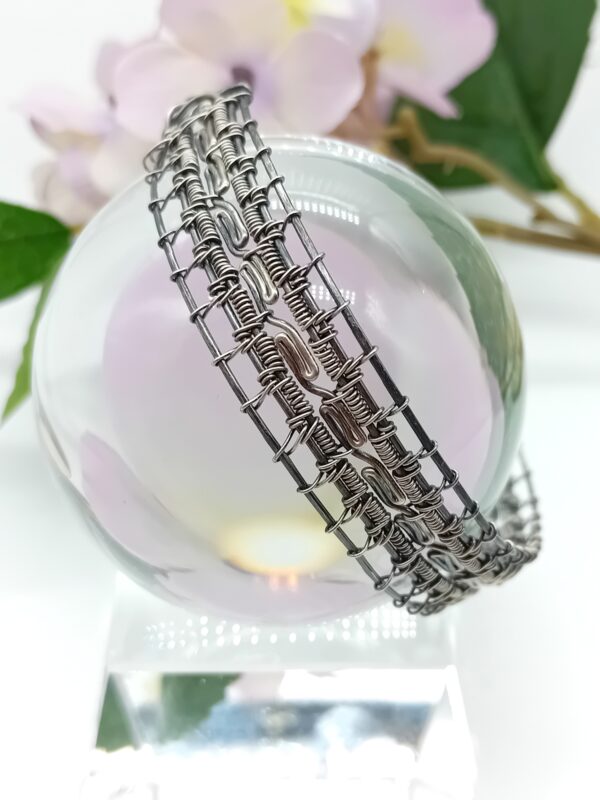 Armband gewebt patiniert 925 Sterlingsilber im Retro-Look (Unisex) – Bild 5