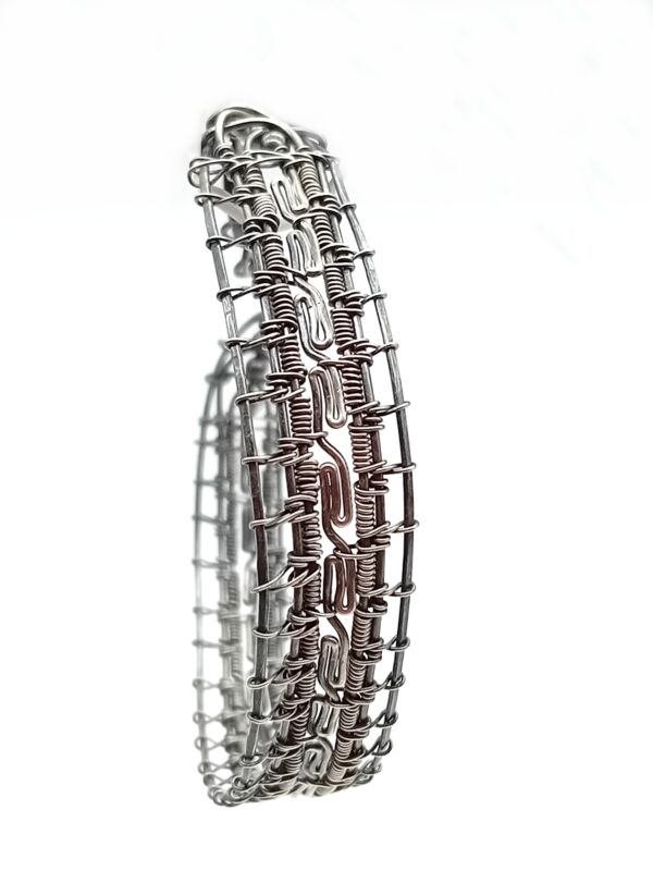 Armband gewebt patiniert 925 Sterlingsilber im Retro-Look (Unisex) – Bild 3