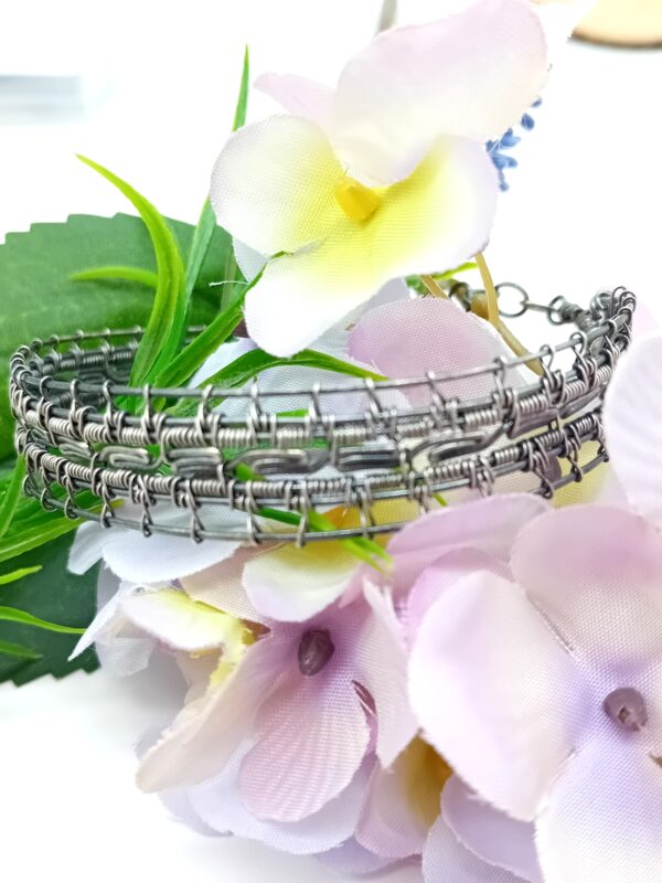 Armband gewebt patiniert 925 Sterlingsilber im Retro-Look (Unisex) – Bild 2