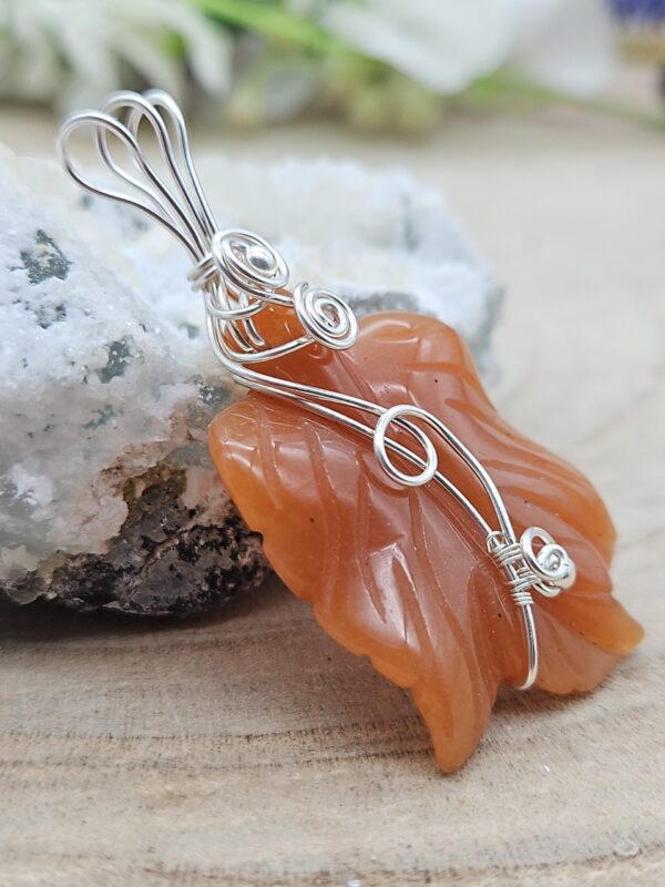 Anhänger Aventurin-Blatt orange – Bild 4