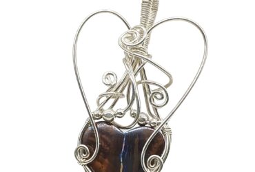 Schmuckanhänger Boulderopal in Herzform 925 Sterlingsilber