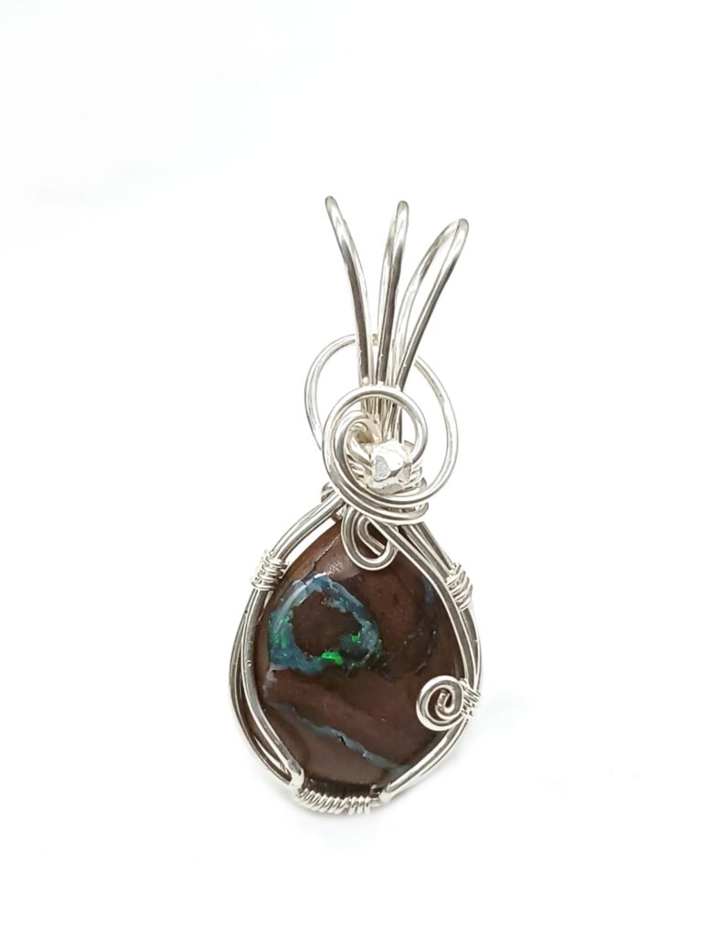 Schmuckanhänger Boulderopal mit 925 Sterlingsilber