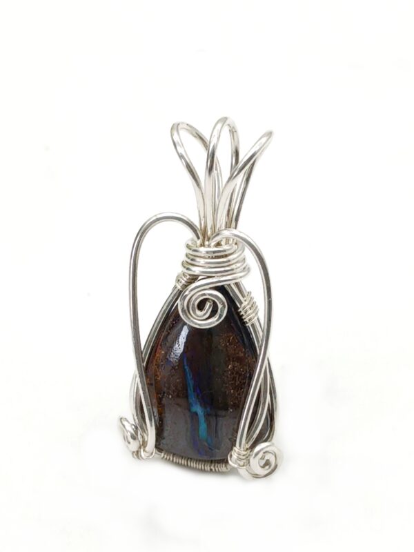 Schmuckanhänger Boulderopal zierlich 925 Sterlingsilber