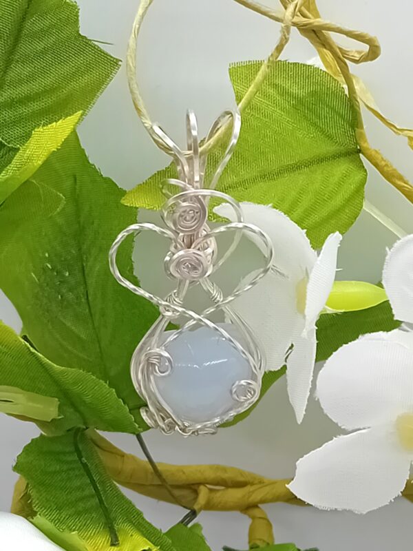 Anhänger Chalcedon Herzform in Sterlingsilberfassung – Bild 6