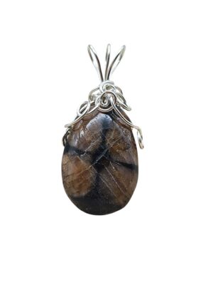 Anhänger Chiastolith in Sterlingsilber