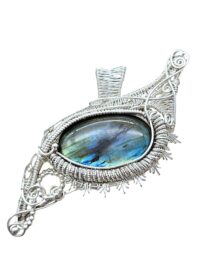 Anhänger Drachenauge Eisdrache Labradorit in Sterlingsilber