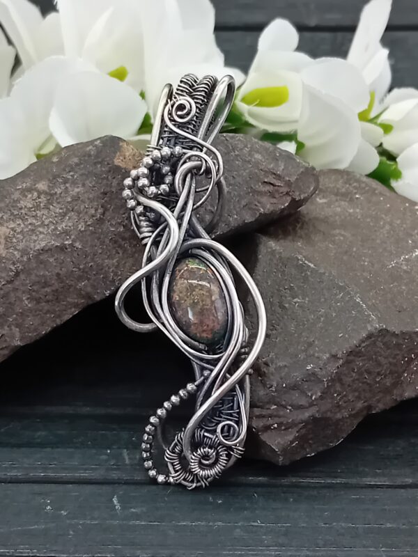 Anhänger Andamooka-Opal im Heady-Style Sterlingsilber – Bild 5
