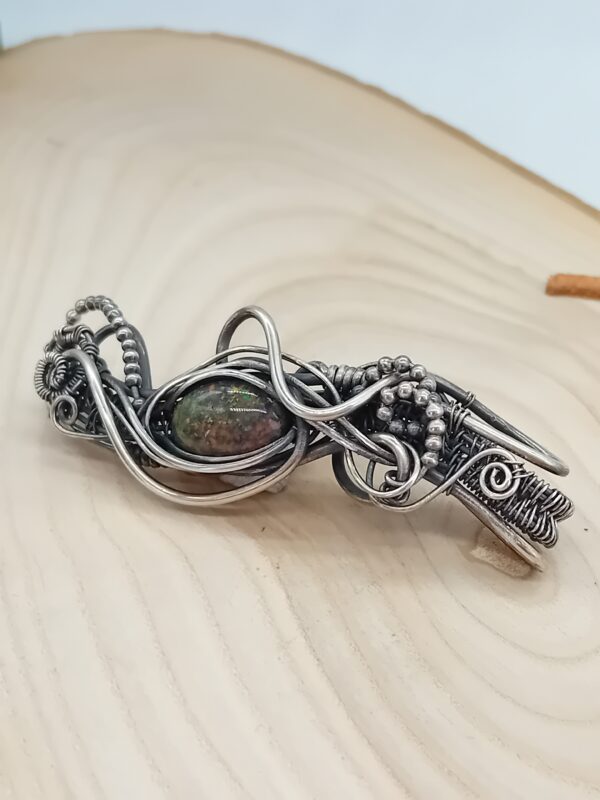 Anhänger Andamooka-Opal im Heady-Style Sterlingsilber – Bild 7