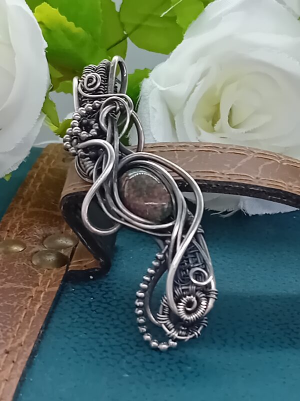 Anhänger Andamooka-Opal im Heady-Style Sterlingsilber – Bild 9
