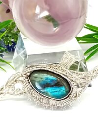 Anhänger Drachenauge Eisdrache Labradorit in Sterlingsilber