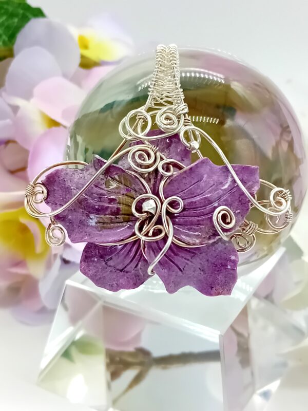 Anhänger Stichtitblüte in Sterlingsilber – Bild 6