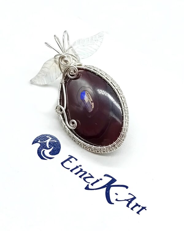 Anhänger Boulderopal "Engel" in Sterlingsilber – Bild 6