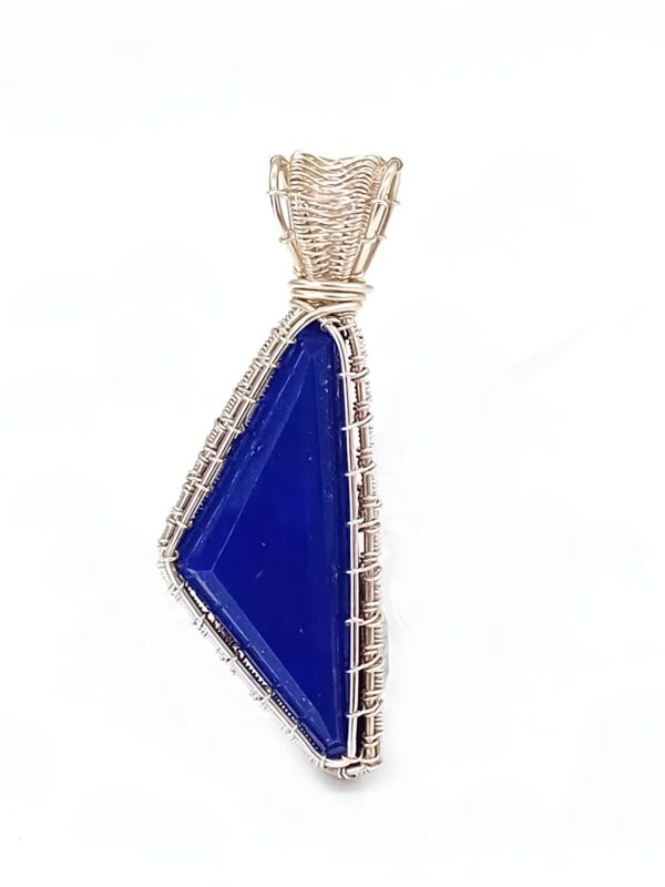 Anhänger Lapislazuli dunkelblau dreieckig Sterlingsilber