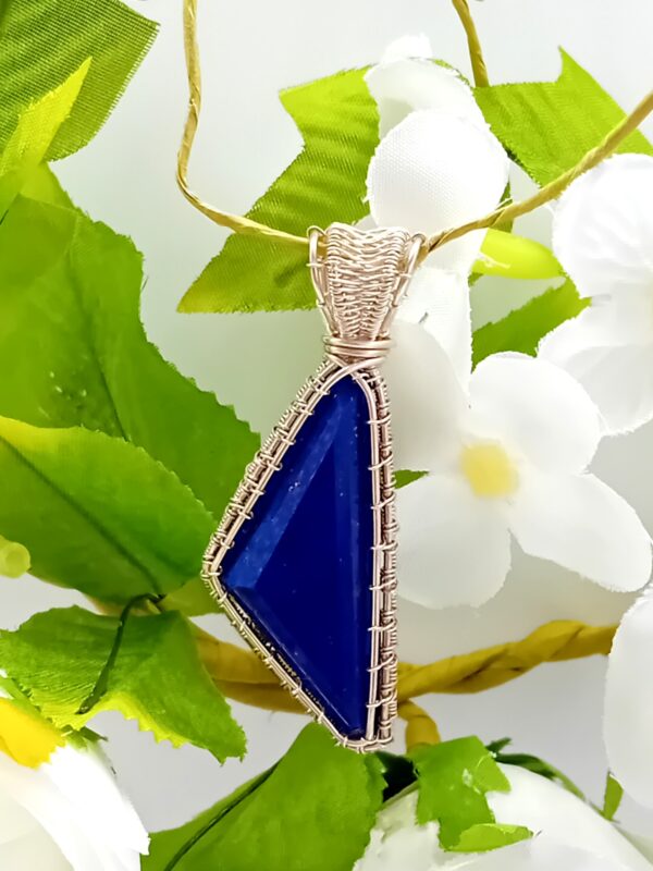 Anhänger Lapislazuli dunkelblau dreieckig Sterlingsilber – Bild 2