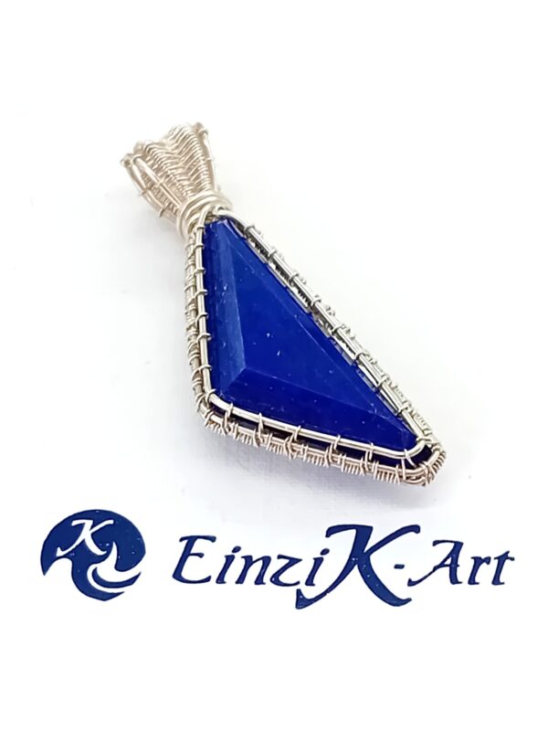 Anhänger Lapislazuli dunkelblau dreieckig Sterlingsilber – Bild 4
