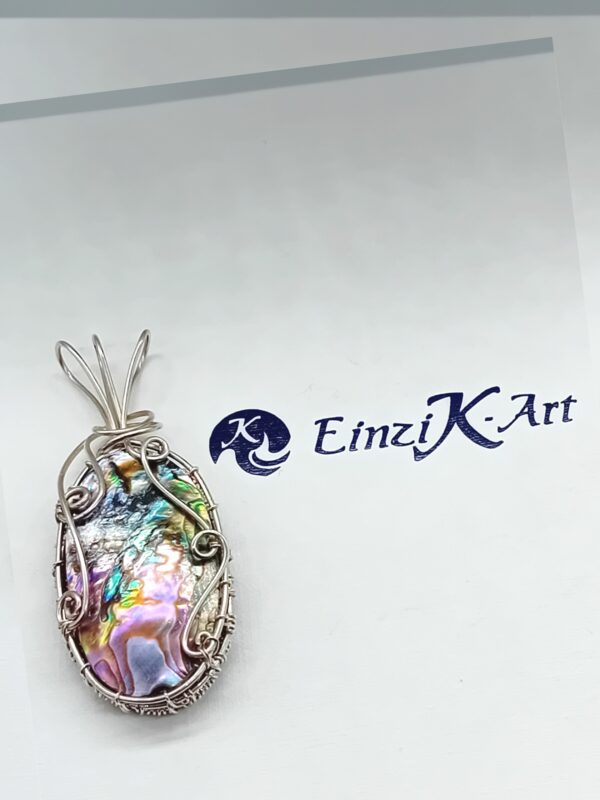 Anhänger Paua-Muschel (Abalone-Muschel) 925 Silber – Bild 5
