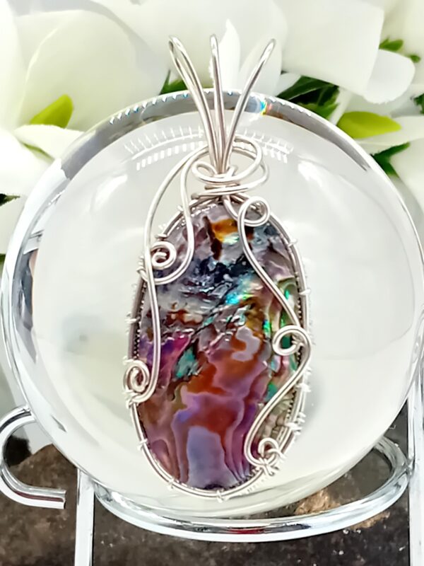Anhänger Paua-Muschel (Abalone-Muschel) 925 Silber – Bild 7