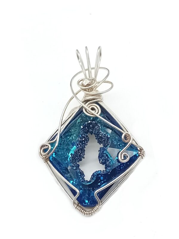 Schmuckanhänger Swarovski® Growing Crystal Bermuda blue Sterlingsilber